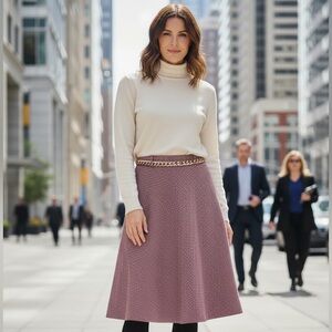 EVAN PICONE VINTAGE WOOL A-LINE RED & BLUE HOUNDSTOOTH RETRO CLASSIC SKIRT SZ 8